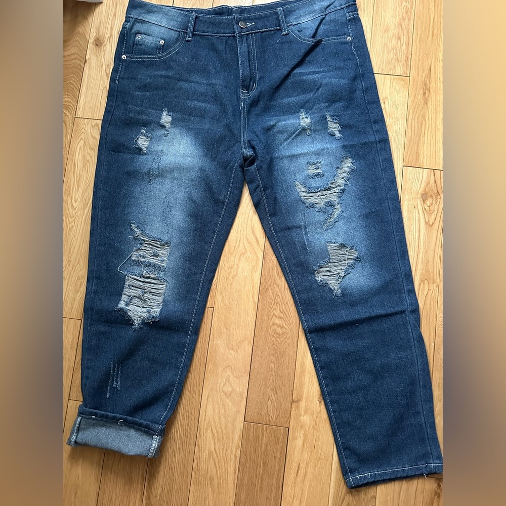 Women’s Distressed Blue Jeans